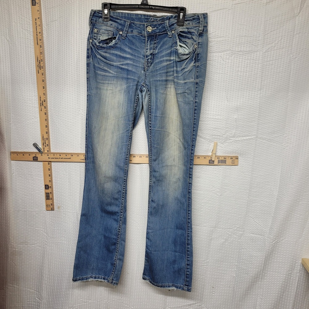 Prestige Bootcut Jeans Medium Wash Distressed Flap Pocket Denim 30x31